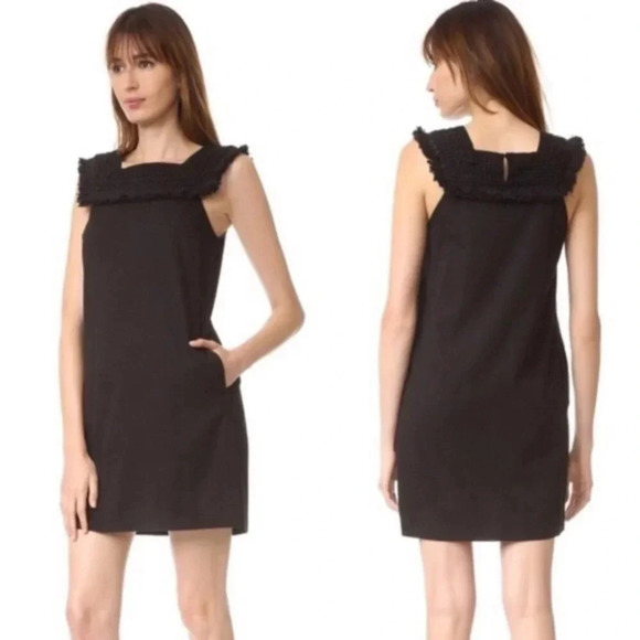 Madewell Sundream Black Fringe Dress 0 - Picture 1 of 5